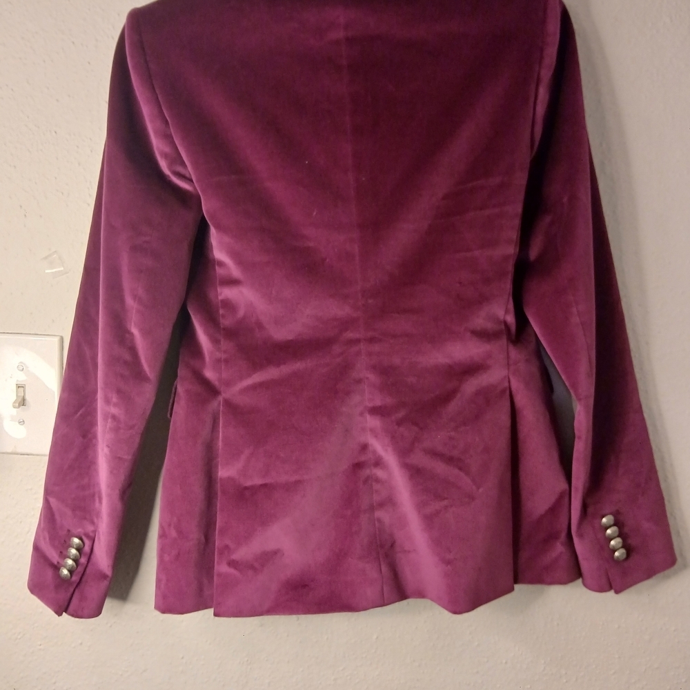 Tagliatore Women's Blazer in Deep Purple Velvet - Picture 7 of 14